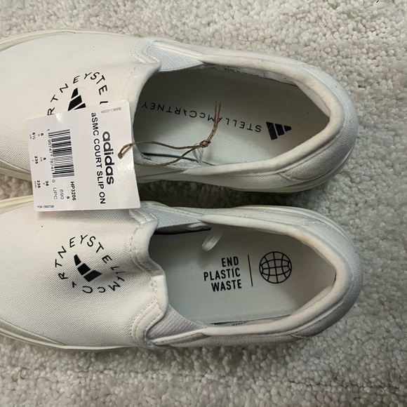 Stella McCartney with Adidas Court Slip On white tennis shoes in 5.5 US. - Picture 7 of 15